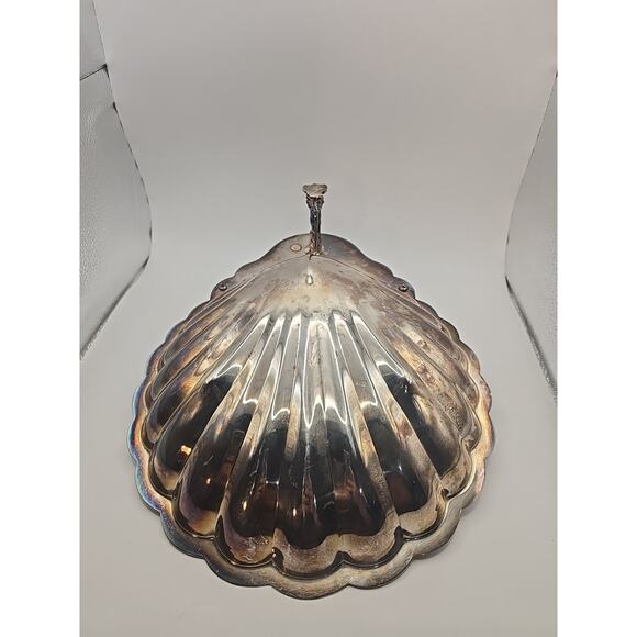Vintage Silver Plate Bowl Dish Seafood Cocktail Serving Shell Footed F.B Rogers - Picture 4 of 6